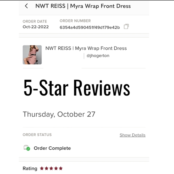 *Restocked!* NWT REISS | Myra Wrap Front Dress - Picture 7 of 7